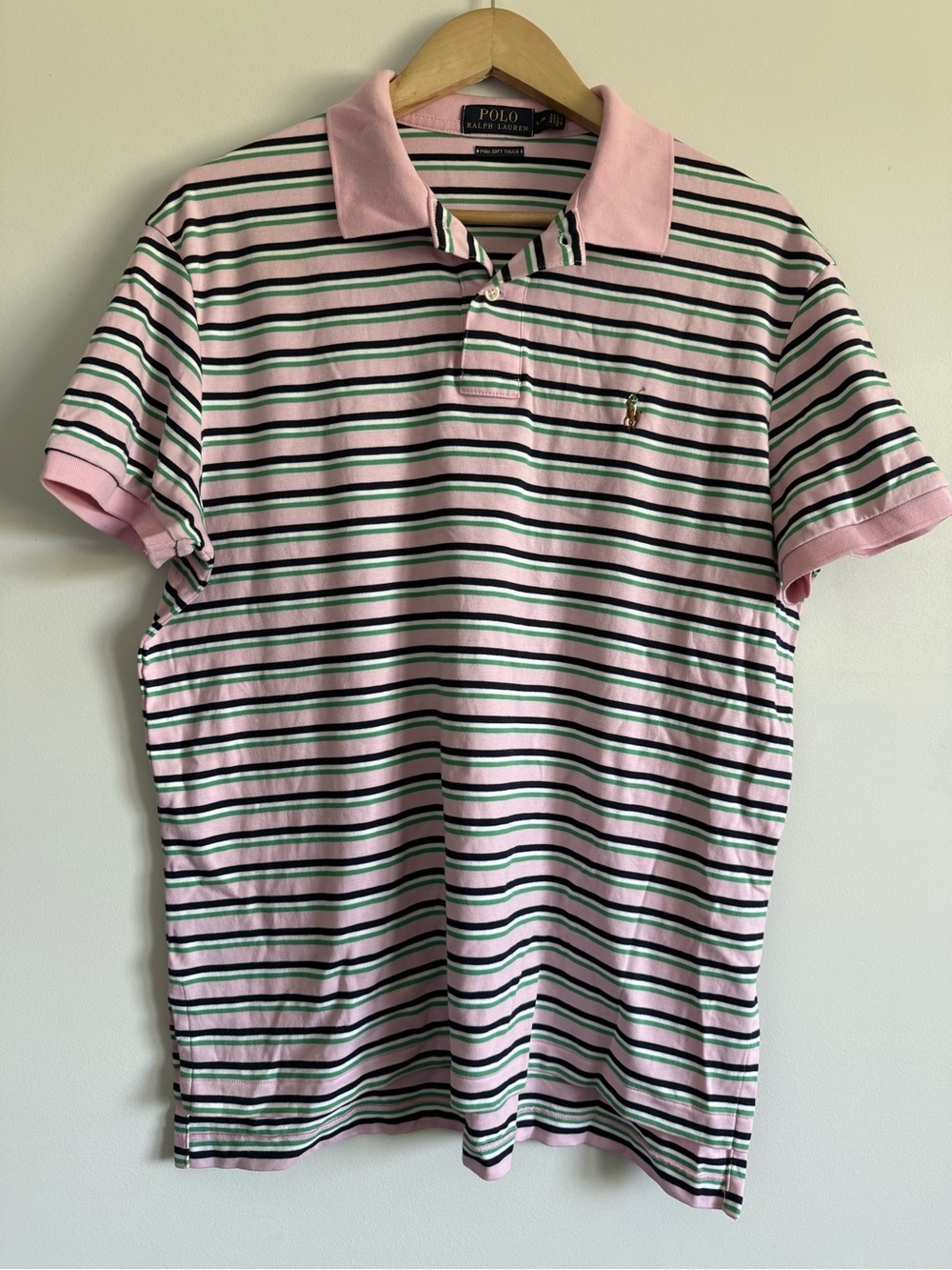 Polo Ralph Lauren Pink Striped PIMA Cotton Polo